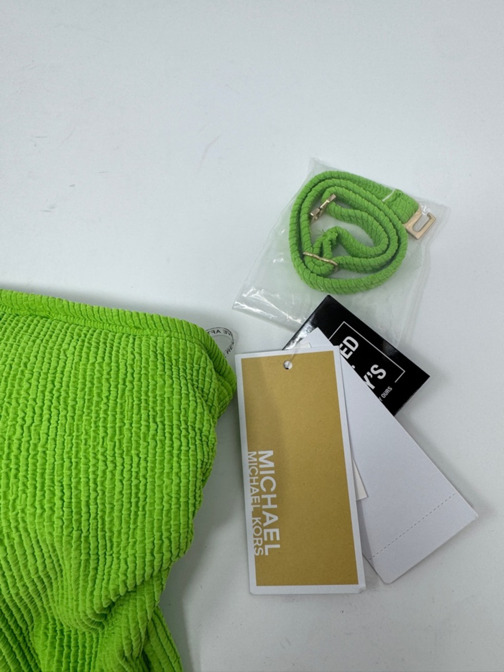 Michael Kors Lime Green One-Shoulder Side-Cutout One-Piece Swimsuit - Picture 9 of 11